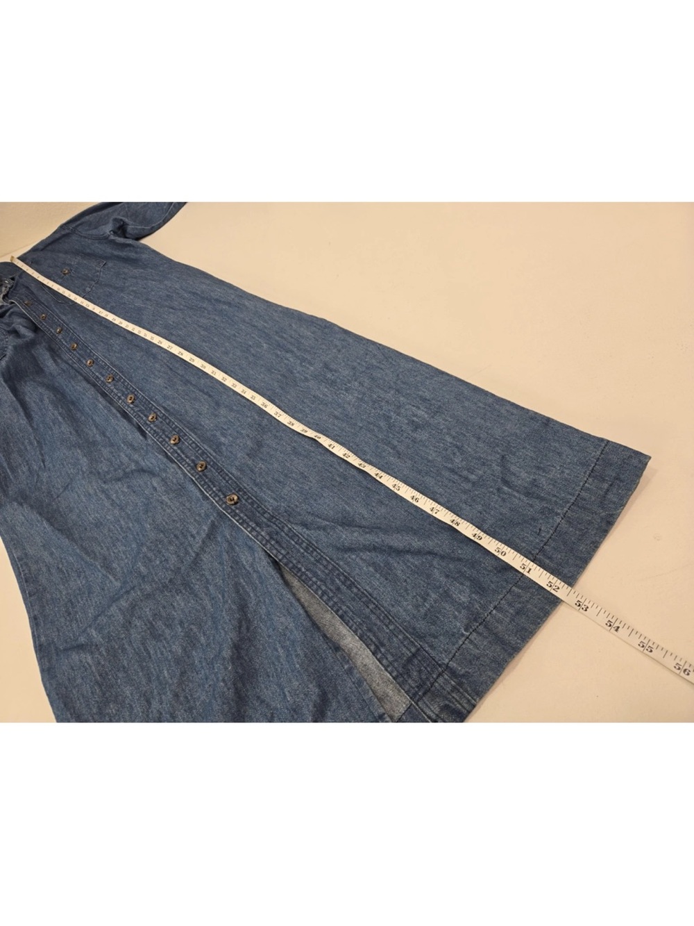 Vintage Ralph Lauren Denim Button Down Maxi Dress Duster Made In USA Size 12 - Picture 13 of 13